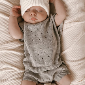 Conjunto de 2 Piezas Personalizado de Punto y <span class=keywords><strong>Crochet</strong></span> para Bebé Niño, Suéter con Diseño Pointelle, Camiseta y Pantalones Cortos de Verano - Product Image 4