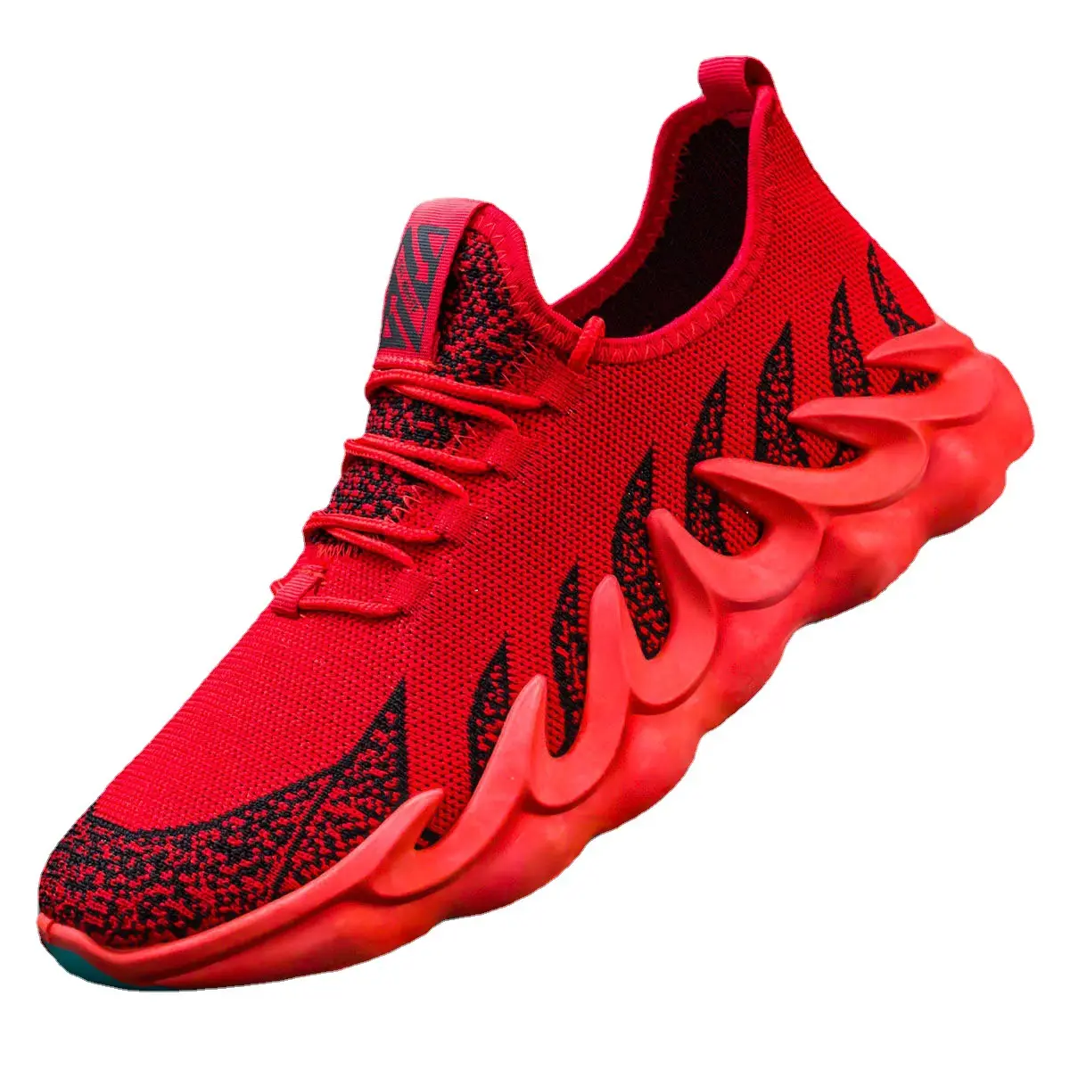 2022new arrival 39-44 size red fashion color walking fir pvc knitting red injection pvc sole hot sale man shoes sneaker tennis