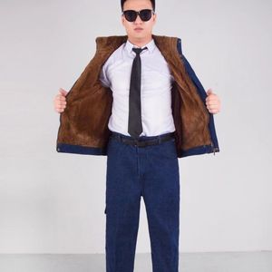 Chaqueta de Trabajo de Algodón Antiestático de Alta Calidad, Abrigo de <span class=keywords><strong>Soldador</strong></span> para Minería de Carbón, Ropa de Trabajo, Forro Polar, Mezclilla Gruesa - Product Image 1