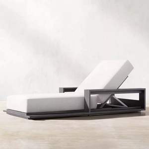 Coussin <span class=keywords><strong>de</strong></span> chaise longue moderne pour extérieur, jardin, patio, piscine, hôtel, cour – Chaise longue en métal durable pour bronzer - Product Image 3