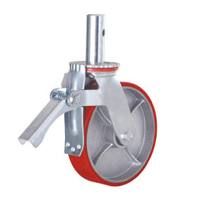 İskele Pu ağır 6 inç 8 inç kauçuk iskele boru sarhoş tekerlek fren ile - Product Image 5