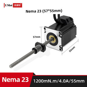 محرك خطوي خطي UMOT نيما 23 بطول لولب 57 مم وطول 150 مم وخطوة 4 مم ودوران 1.8 درجة تيار مستمر مغلق الحلقة مع جهاز تشفير لآلات التحكم الرقمي بالحاسوب - Product Image 2