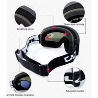 RTS Vente en gros Lunettes de ski personnalisées CE Protection UV400 Lunettes de snowboard Verres polarisés miroir Lunettes de sports de neige Protéger les yeux
