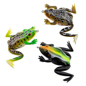 Vente en gros de grenouille à sauter Plop RF01 65mm, leurre en silicone souple à corps creux vert Rana Topwater goutte à goutte d'eau, inventaire de grenouille souple bon marché - Product Image 1