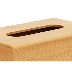 Caja de pañuelos de bambú 256x141x85mm, diseño rectangular extraíble para uso en el hogar, hotel o restaurante - Product Image 3