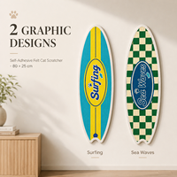 Tapis à gratter pour chat en feutre auto-adhésif avec design en forme de planche de surf