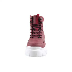 Scarpe da trekking da <span class=keywords><strong>donna</strong></span> per <span class=keywords><strong>donna</strong></span> allacciate alla caviglia in pelle nera brunastra rossa in pelle sintetica - Product Image 6