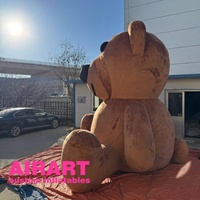 Tissu en peluche doux couleur chocolat ours en peluche gonflable ballon ours géant pour enfants jardin événement décor