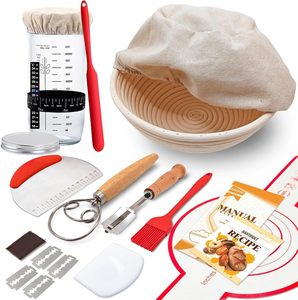 Kit complet de fabrication de pain au levain maison - Ensemble de démarrage DIY avec cocotte hollandaise, panier à levain et outils - Coffret cadeau idéal pour débutants - Product Image 2