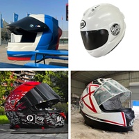 Escultura Gigante de Casco de Motocicleta de Carreras de Fibra de Vidrio con Diseño de Dibujos Animados Personalizado, Hecha a Mano, Ecológica, Impermeable, Accesorio de Gran Tamaño