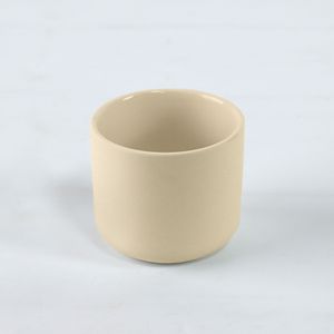 Elegante Tarro blanco mate Color sólido Cilíndrico Cerámica Vela Tarro Vela Contenedor para la fabricación de velas - Product Image 3