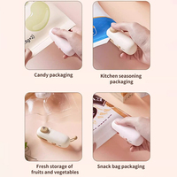 Scelleuse portable multifonction 2-en-1 en silicone et ABS, écologique et réutilisable, pour sacs à collation et sacs alimentaires, avec clips de fermeture manuels