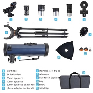 Telescopio Astronomico Riflettore Professionale con Grande Obiettivo 114/1000, Monoculare per Osservazione Stellare, Ingrandimento 80X/200X, Impermeabile - Product Image 4