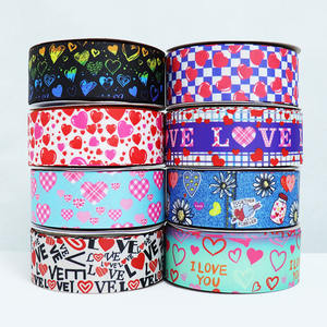 Seri Hari Valentine pita Transfer panas poliester aksesori pakaian dekoratif pita - Product Image 1