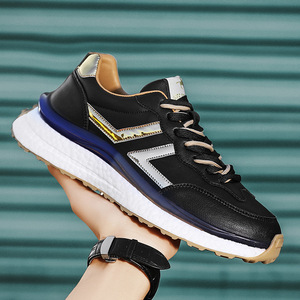 Coppia scarpe da uomo vera pelle leggera suola morbida vera Popcorn scarpe Casual in pelle moda tutto-fiammifero papà Sneaks scarpe da donna - Product Image 5