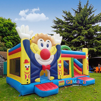 Château Gonflable Combiné Clown en PVC avec Toboggan pour Vente en Gros