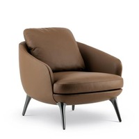 Einzels ofa stuhl im italienischen Stil Luxus-Lazy-Stuhl aus echtem Leder für Balkon/Wohnzimmer Custom Fabric Light Home Leisure Chair