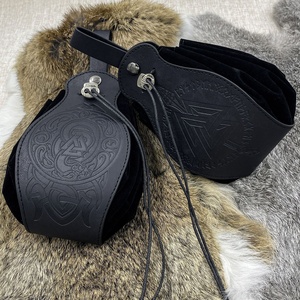 Accesorios de Cosplay medievales con cordón Retro DND cinturón de cuero bolsa de dados para reproductor de <span class=keywords><strong>juegos</strong></span> - Product Image 2