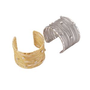 Pulsera de línea de metal multicapa ancha a la moda, pulsera Retro DE ALTO toque para mujer - Product Image 1