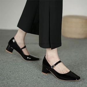 Zapatos de Tacón Grueso y Medio para Mujer, Estilo Francés, Profesionales, Talla Grande, para Primavera - Product Image 2