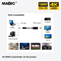 Adaptateur DP vers HDMI 4K 30Hz, convertisseur DP vers HDMI, prise mâle vers femelle, Plug and Play pour ordinateur portable, ordinateur de bureau, moniteur, téléviseur