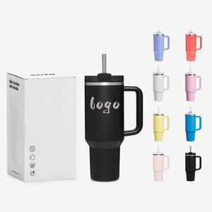 Vaso de Viaje Personalizado de 40 oz, Taza de Café de Acero Inoxidable de Doble Pared, Vaso Térmico Estándar de Metal con Asa - Product Image 1