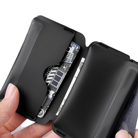 Mini porte-cartes magnétique pliable portable et portefeuille avec porte-monnaie pour usage professionnel