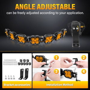 Nueva Barra de Luces LED Todoterreno 4x4 Personalizada, Universal, Color Ámbar, Enlazable, Resistente al Agua IP67, 20000LM, para Auto, UTV, ATV - Product Image 6