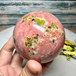 Vente en gros de sphères de tourmaline pêche bohème de haute qualité, pierre de cristal naturelle polie de 5-7 cm, décoration d'intérieur unique pour les fêtes - Product Image 1