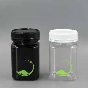 145ml/180ml/215ml/360ml/720ml Rỗng nhựa vuông chai rõ ràng/Nâu bao bì container Pet mật ong <span class=keywords><strong>Jar</strong></span> container thực phẩm - Product Image 1