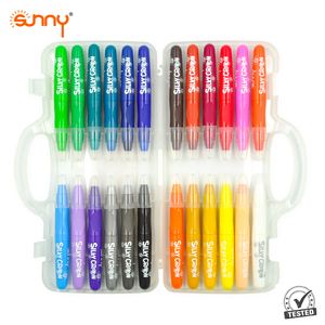 Jumbo bút chì màu cho trẻ mới biết đi 24 màu sắc twistable bút chì màu không độc hại có thể giặt dễ dàng để giữ Silky Gel bút chì màu lớn - Product Image 2