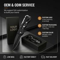 Couteau de poche pliable en acier inoxydable personnalisé avec logo OEM, multi-outils pour le camping, la randonnée, la survie, l'EDC et les activités de plein air