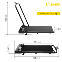 Tapis de marche électrique multifonction pliable et portable Lenboo avec écran LED et banc de travail intégré pour la remise en forme à domicile