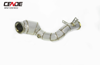 Downpipe catalizzato ad alto flusso in acciaio inossidabile SUS304 con scudo termico per sistema di scarico Mercedes-Benz E250 W212
