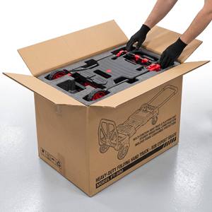 <b>Foldable</b> Hand Cart With Four Wheels Red Plastic Platform <b>Trolley</b> For Shopping And Household Use - Product Image 5