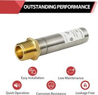 Amortisseur de choc d'eau en acier inoxydable avec filetage MIP de 1/2 pouce pour plomberie d'eau potable 250 PSI 180 F