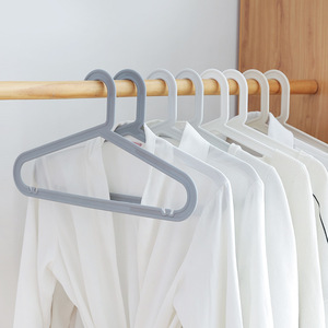 Seamless Clothes Hanger Plastic Adult Non Slip Wardrobe Hanger White Gray Multifunctional Hook Type Rectangle Shape - Product Image 1