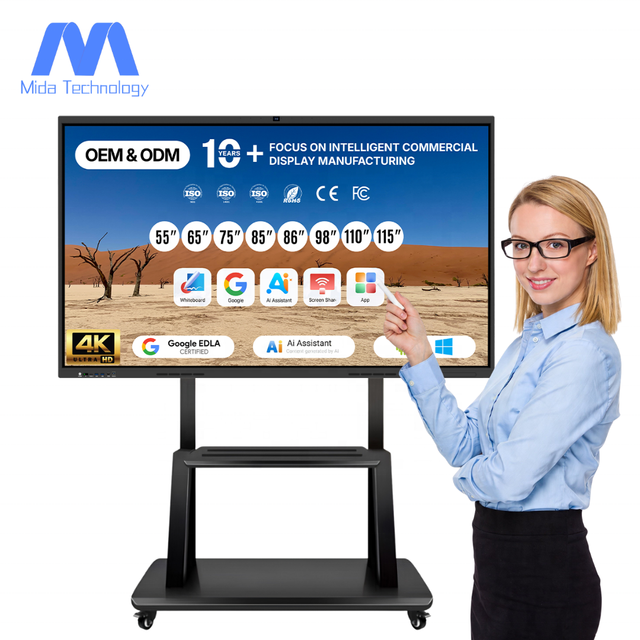 MIDA 4K EDLA 48MP AI Tracking Camera All in One Whiteboard Smart Board AI Assistant Interactive Flat Panel for Teaching Meeting