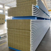 Certifié CE/ISO 50-200mm d'épaisseur B1/A2 Ignifuge Polyuréthane Laine de Roche Panneau Sandwich Toit Ignifuge Chambre Froide