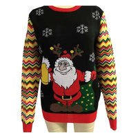 Individueller Unisex-Rundhalspullover mit Jacquardmuster und LED-Beleuchtung - Lustiger Weihnachtspullover für Männer und Frauen