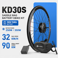 Kit de conversion de vélo électrique à roue avant LVBU KD30S, batterie arrière 36V 9Ah, installation facile, assistance au pédalage naturelle