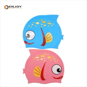Eco-friendly Material Custom Logo Printed Silicone Fish Kids <strong>Swimming</strong> <strong>Cap</strong> - Product Image 2