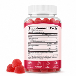 Compléments alimentaires en bonbons gélifiés à la biotine pour adultes OEM/ODM, fournissant des vitamines et des minéraux pour les ongles, les cheveux, la peau, soutien antioxydant - Product Image 6
