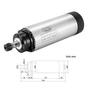 Moteur de broche CNC Zhong Hua Jiang ER11 0,8 kW 65 mm économique avec ventilateur de refroidissement intégré pour machine de gravure sur routeur - Product Image 2