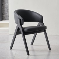 Fauteuil de salle à manger moderne en bois avec dossier rembourré et pieds en bois pour la maison, l'hôtel et le salon
