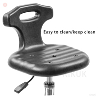 Chaise-tabouret ESD mobile en acier inoxydable, réglable en hauteur, pour esthétique, coiffure, médecine, dentisterie, salles blanches, laboratoires et hôpitaux