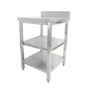 Stainless Steel Three-Layer Workbench with Back Splash - Commercial Heavy Duty <b>Work</b> <b>Table</b> for Restaurant/Kitchen - Product Image 5