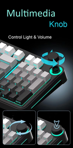 Teclado Mecánico para Juegos de 98 Teclas, Tri-Modo, Hotswap, Gasket, OEM, con Retroiluminación RGB Degradada - Product Image 2