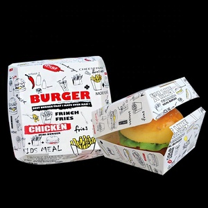 Fabrika toptan özel gıda sınıfı paket beyaz Hamburger kutusu stok kaynağı yüksek kaliteli kağıt kurulu <span class=keywords><strong>Burger</strong></span> kutusu ambalaj - Product Image 3