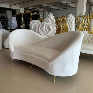 Offre Spéciale : Ensemble de Canapés en Velours Blanc pour Mariage, Mobilier d'Hôtel, Décoration Intérieure, Canapé Mariés et Chaises de Mariage pour Événements et Fêtes - Product Image 4